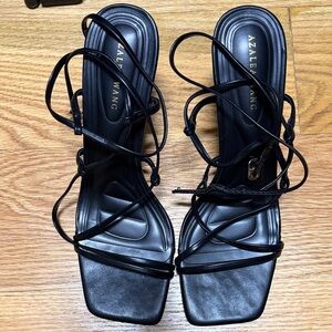 Azalea Wang Black Strappy Heels